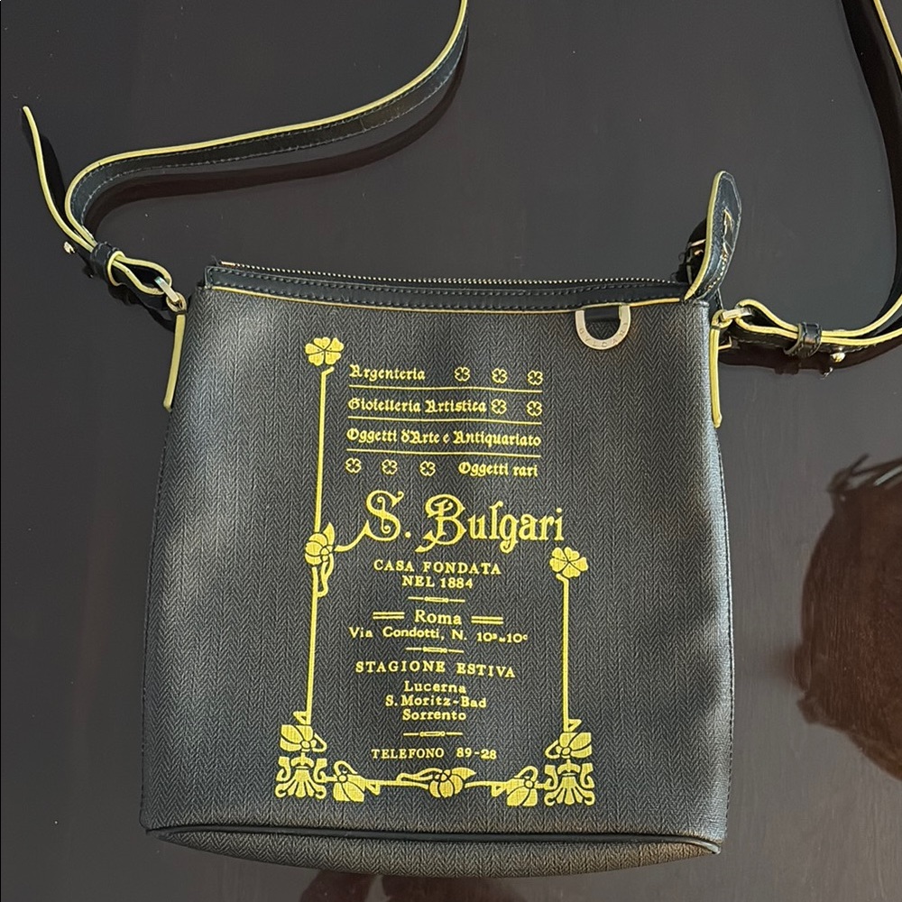 Bulgari Black and Yellow Crossbody Bag